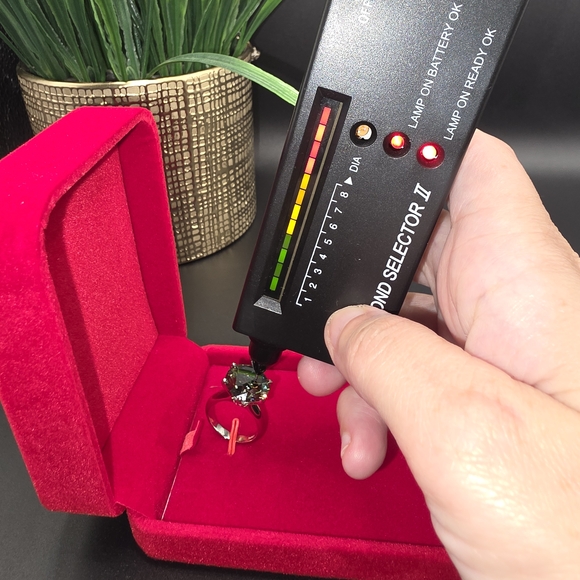 10 Carat Green Moissanite Diamond. 925 Sterling Silver Ring. Platinum Plated. - Picture 10 of 13